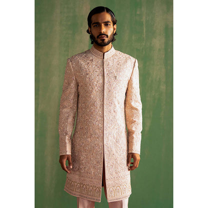 STUDIO BAGECHAA Lakshay Lavender Embroidered Sherwani with Pant (Set of 2)