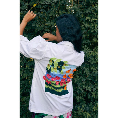 Studio Moda India White Blair Garden Shirt