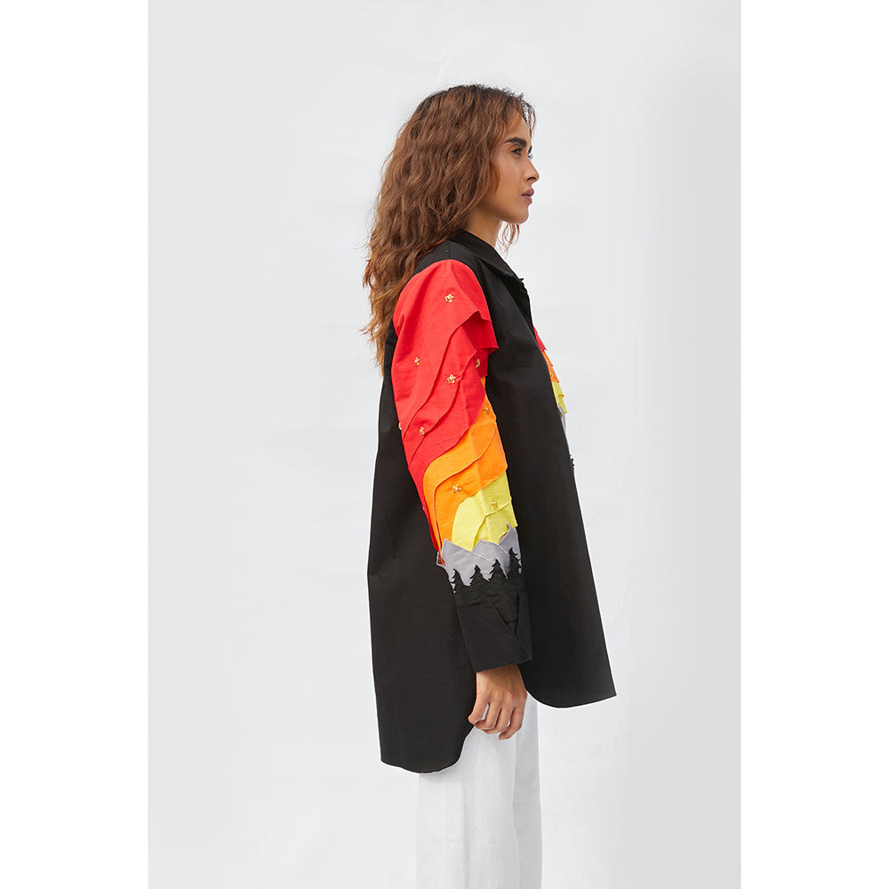 Studio Moda India Black Woodrow Night Shirt