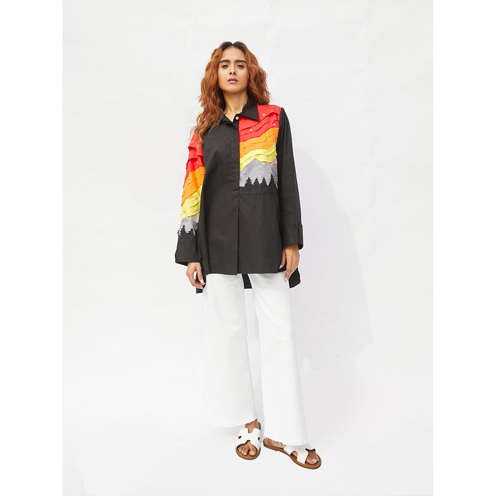 Studio Moda India Black Woodrow Night Shirt