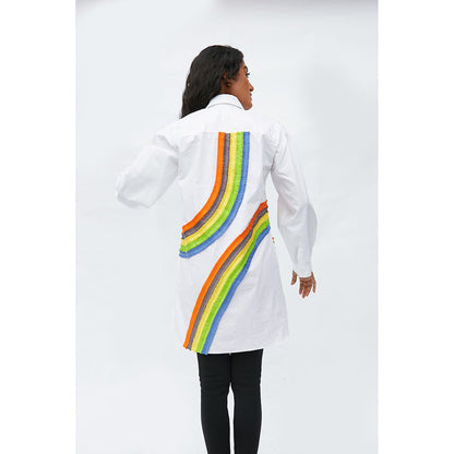 Studio Moda India White Ivy Rainbow Shirt