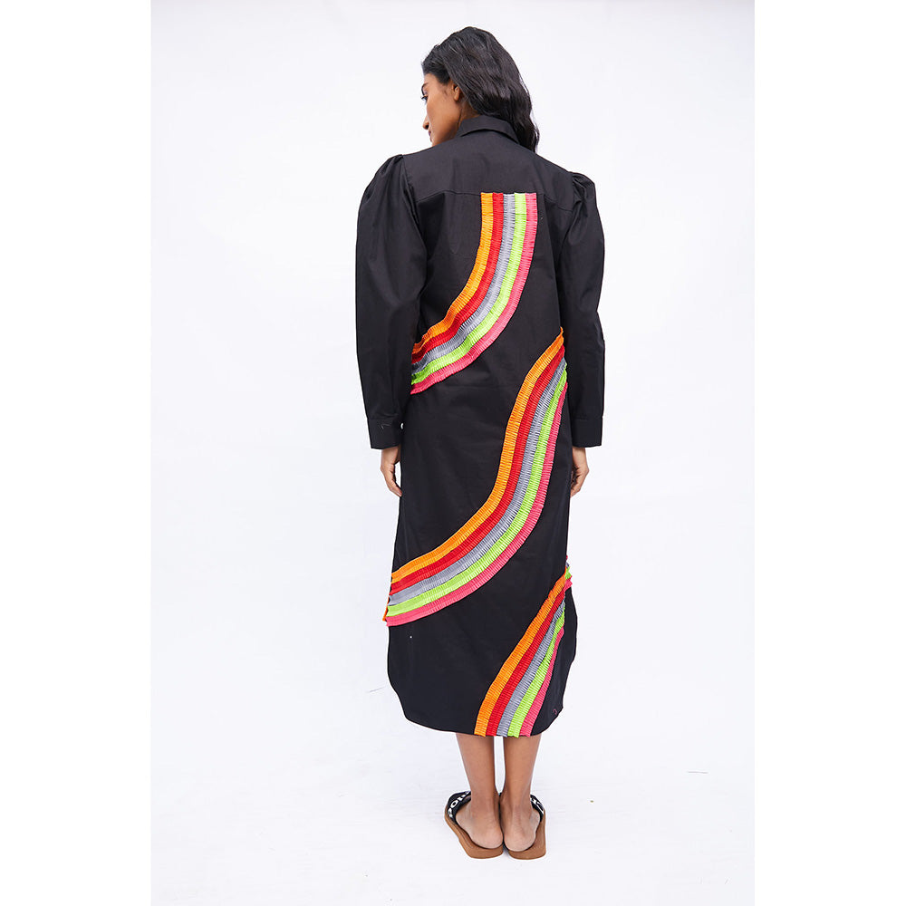 Studio Moda India Black Ivy Rainbow Long Dress