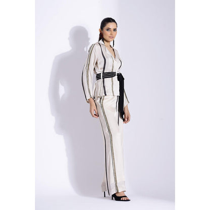 Studio Surbhi Black and White Printed Co-Ord (Set of 3)