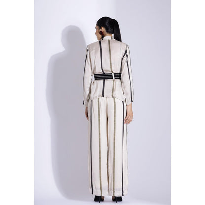 Studio Surbhi Black and White Printed Co-Ord (Set of 3)