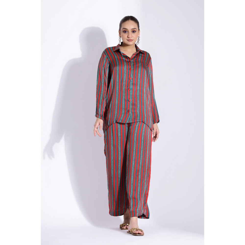 Studio Surbhi Red Stripes Relaxed Co-Ord (Set of 2)