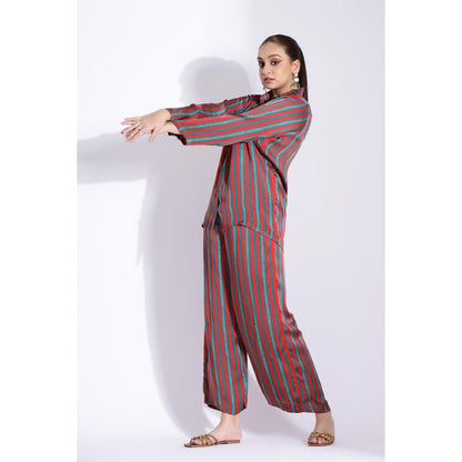 Studio Surbhi Red Stripes Relaxed Co-Ord (Set of 2)