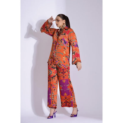 Studio Surbhi Orange Printed Co-Ord (Set of 2)