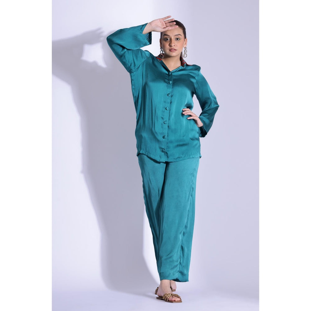 Studio Surbhi Teal Printed Co-Ord (Set of 2)