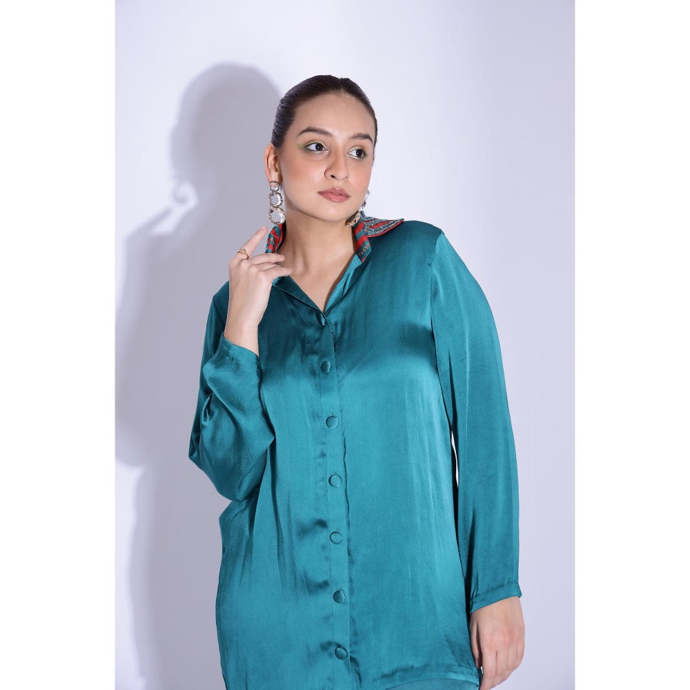 Studio Surbhi Teal Printed Co-Ord (Set of 2)