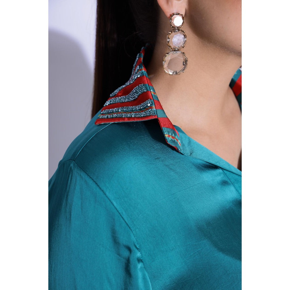 Studio Surbhi Teal Printed Co-Ord (Set of 2)