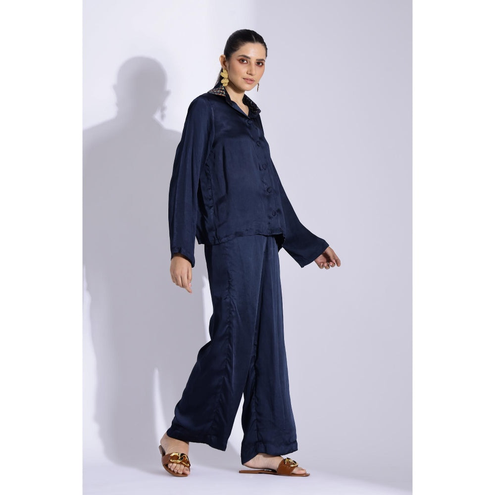 Studio Surbhi Navy Blue Printed Co-Ord (Set of 2)