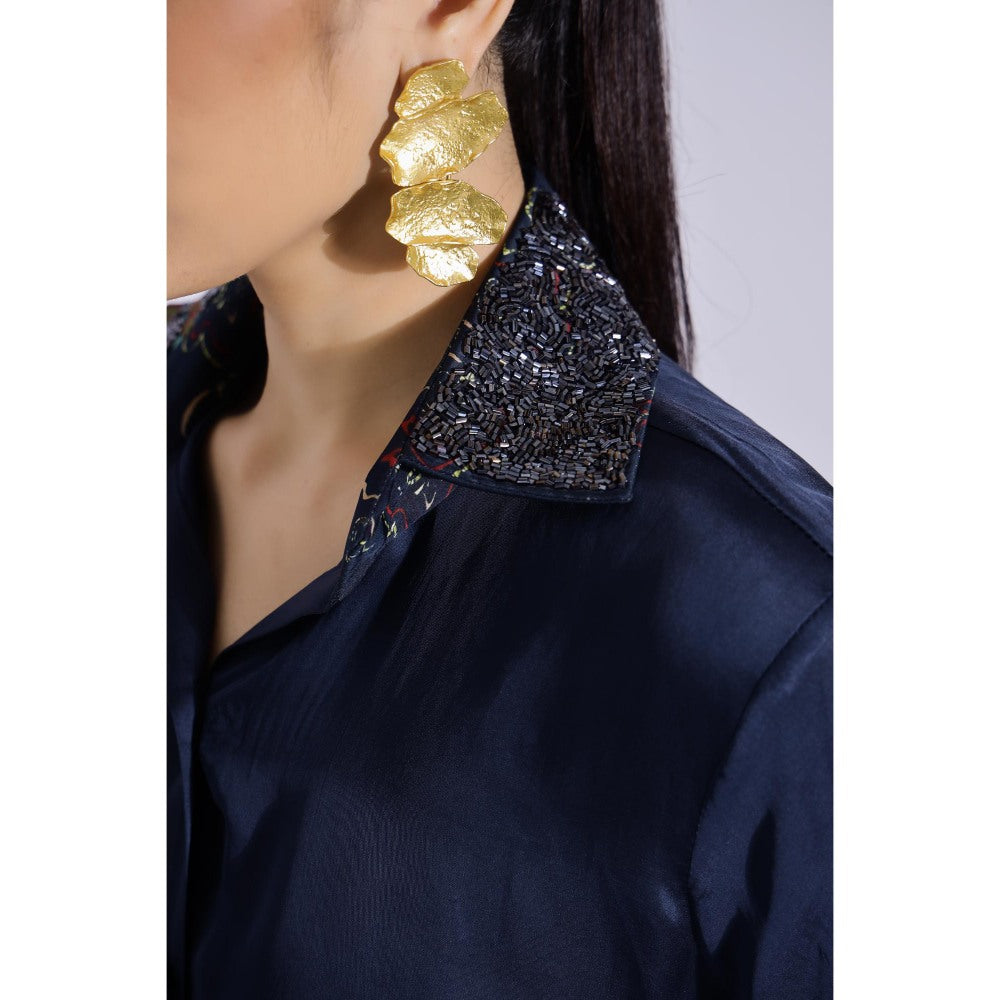 Studio Surbhi Navy Blue Printed Co-Ord (Set of 2)