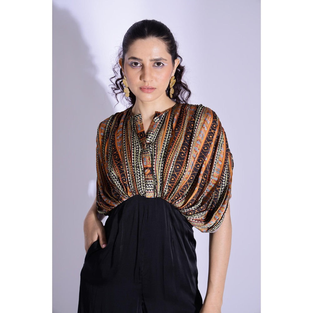 Studio Surbhi Multi-Coloured Hand Draped Kaftan Style Jumpsuit