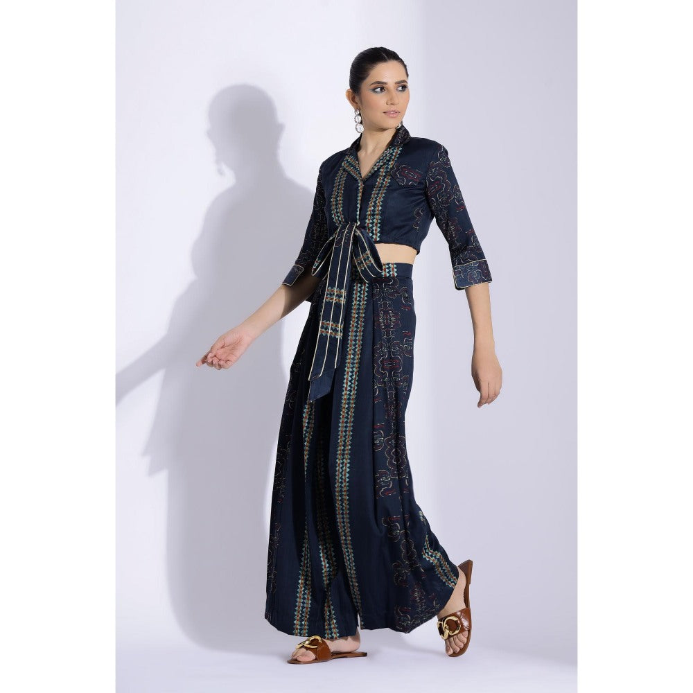 Studio Surbhi Navy Blue Printed Co-Ord (Set of 2)