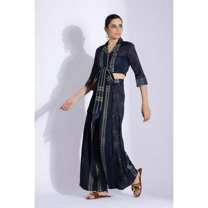 Studio Surbhi Navy Blue Printed Co-Ord (Set of 2)