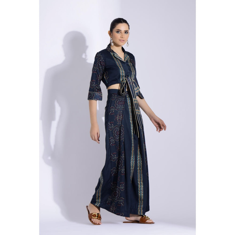 Studio Surbhi Navy Blue Printed Co-Ord (Set of 2)