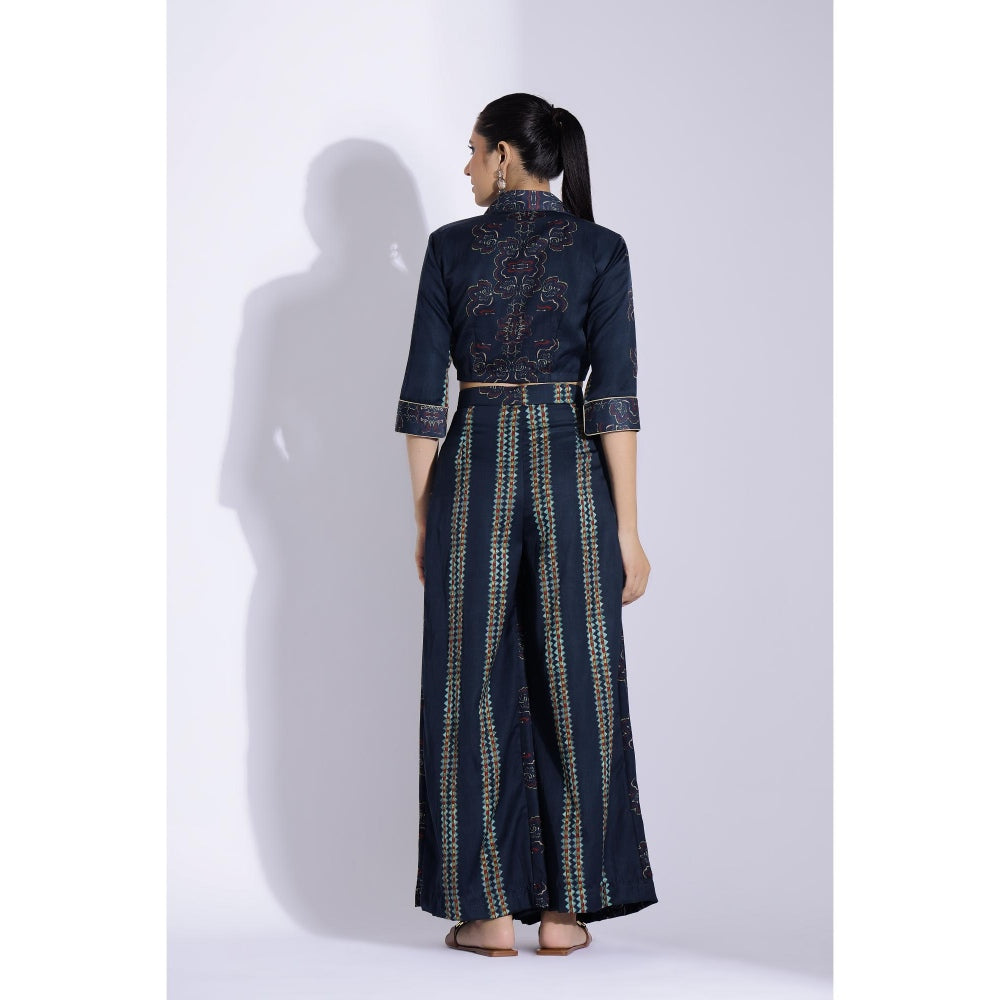 Studio Surbhi Navy Blue Printed Co-Ord (Set of 2)