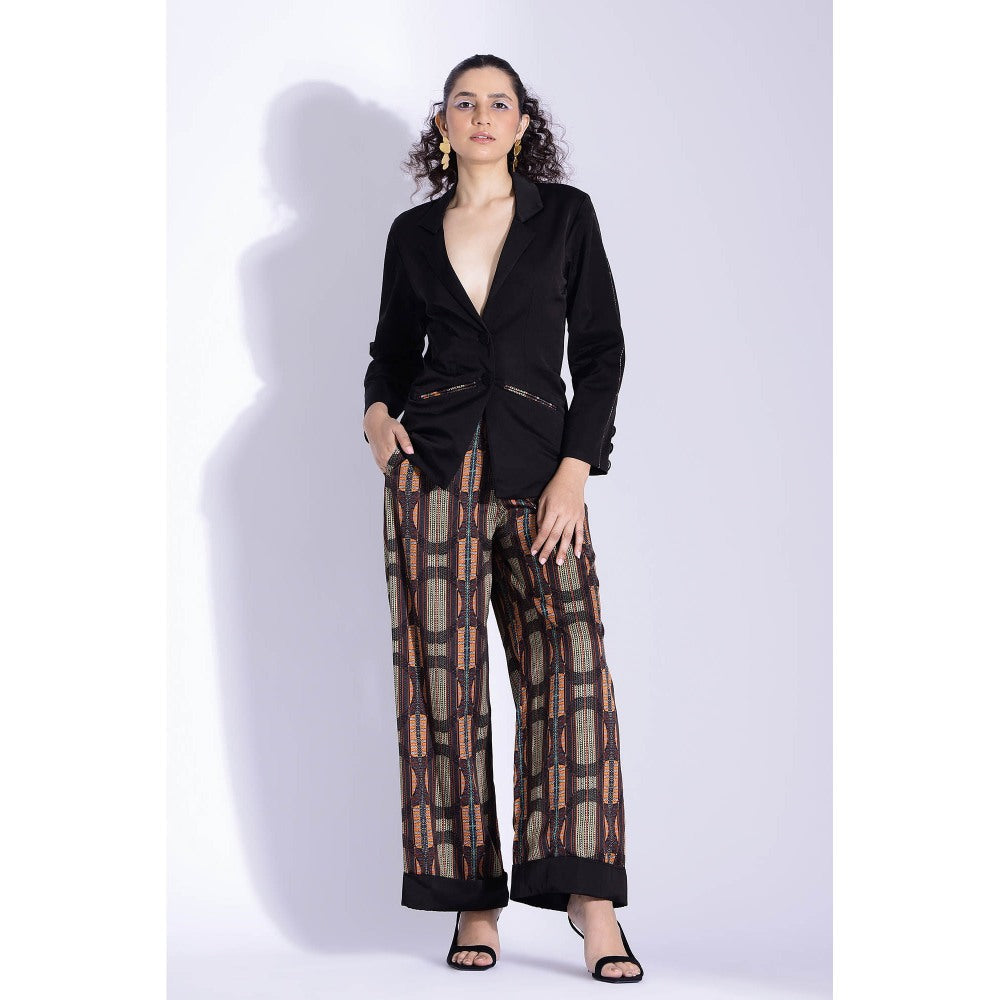 Studio Surbhi Silk Close Fit Printed Jacket and Pant (Set of 2)