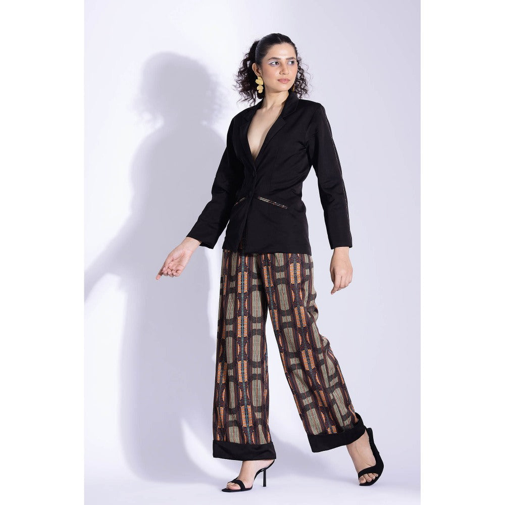 Studio Surbhi Silk Close Fit Printed Jacket and Pant (Set of 2)