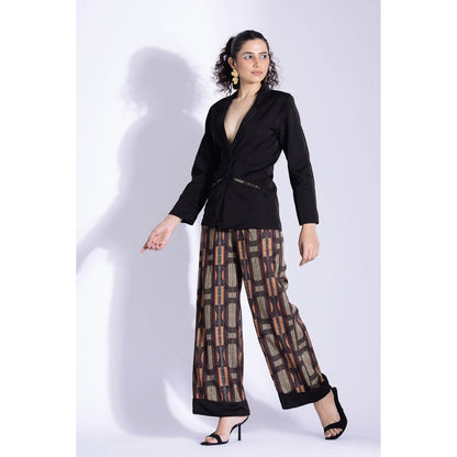 Studio Surbhi Silk Close Fit Printed Jacket and Pant (Set of 2)