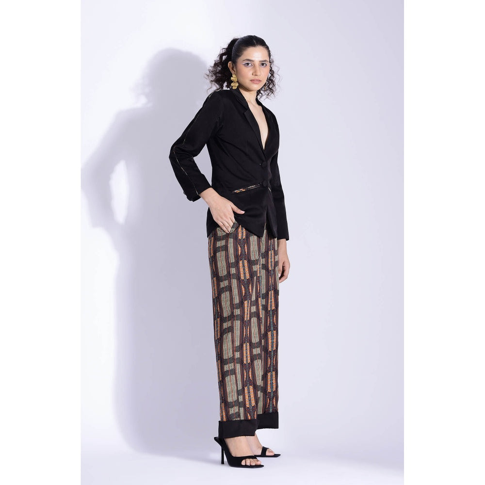 Studio Surbhi Silk Close Fit Printed Jacket and Pant (Set of 2)