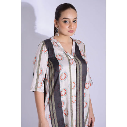 Studio Surbhi Cotton Silk Printed V Neck Kurta and Pant (Set of 2)