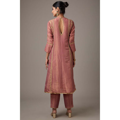Studio A Pink Tissue Dori Hand Embroidered Kurta with Pant and Dupatta (Set of 3)