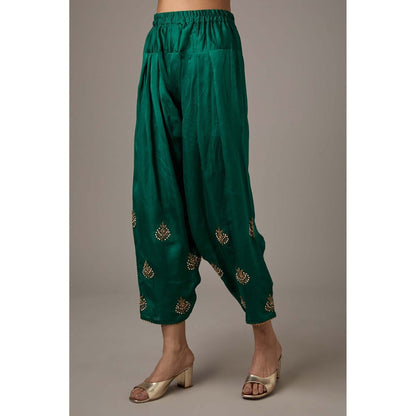 Studio A Purple Embroidered A-Line Flared Kurta with Salwar (Set of 2)