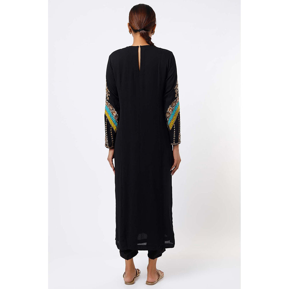 Studio A Black Embroidered Kurta with Pant and Dupatta (Set of 3)