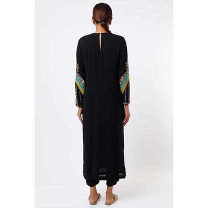 Studio A Black Embroidered Kurta with Pant and Dupatta (Set of 3)