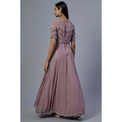 Studio A Blush Purple Embroidered Lehenga with Kurta (Set of 2)