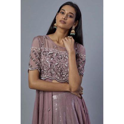 Studio A Blush Purple Embroidered Lehenga with Kurta (Set of 2)