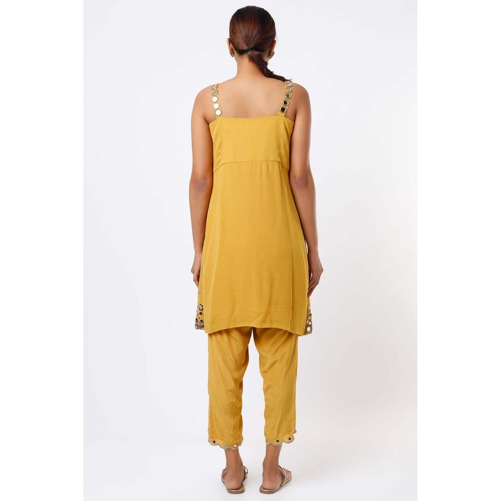 Studio A Mustard Kurta with Pant and Dupatta (Set of 3)