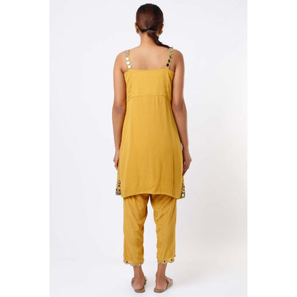 Studio A Mustard Kurta with Pant and Dupatta (Set of 3)