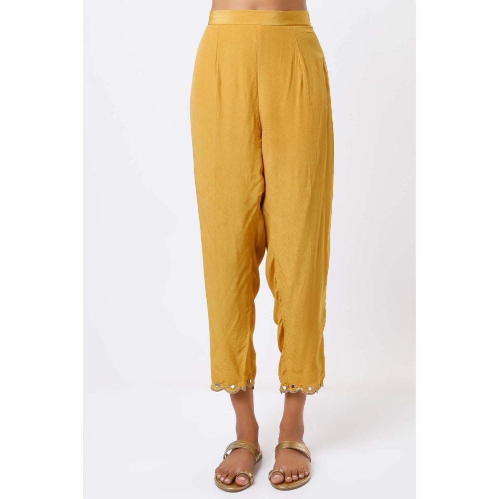Studio A Mustard Kurta with Pant and Dupatta (Set of 3)