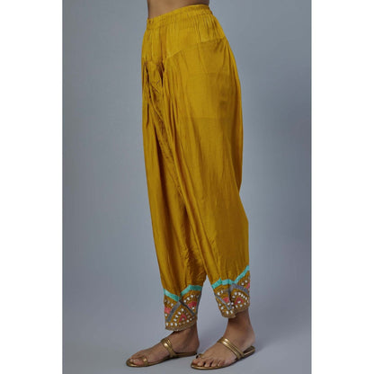 Studio A Yellow Georgette Anarkali with Salwar and Dupatta (Set of 3)