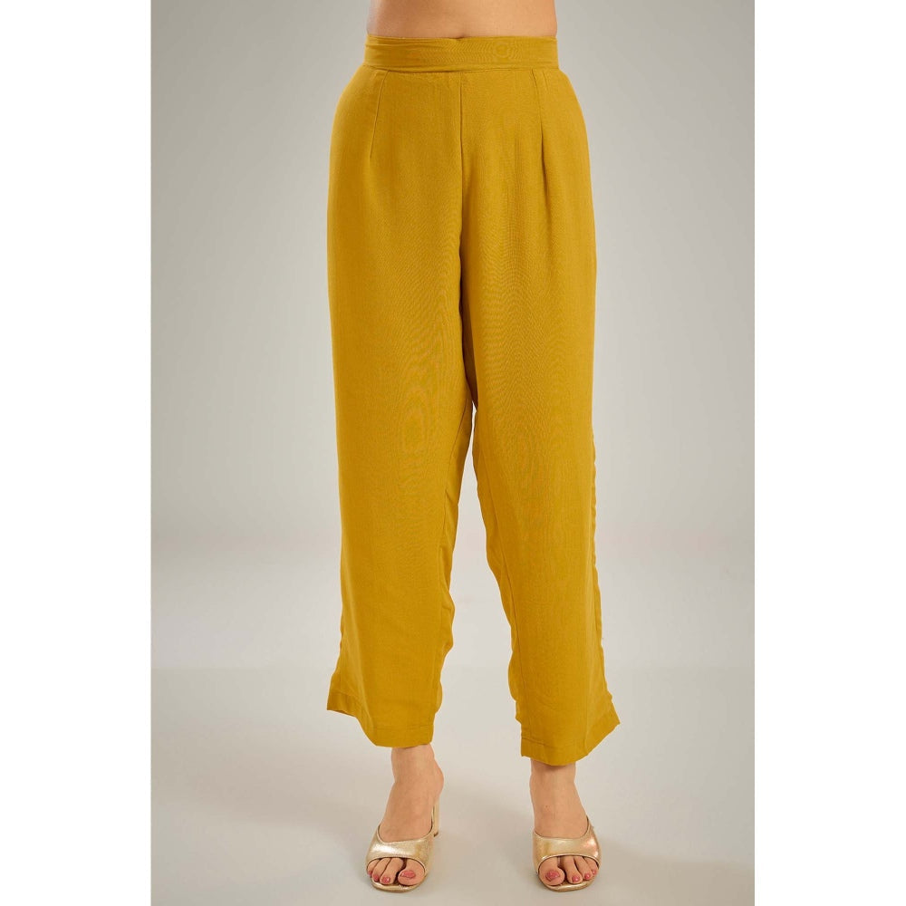 Studio A Yellow Kaftan with Inner and Pant (Set of 3)