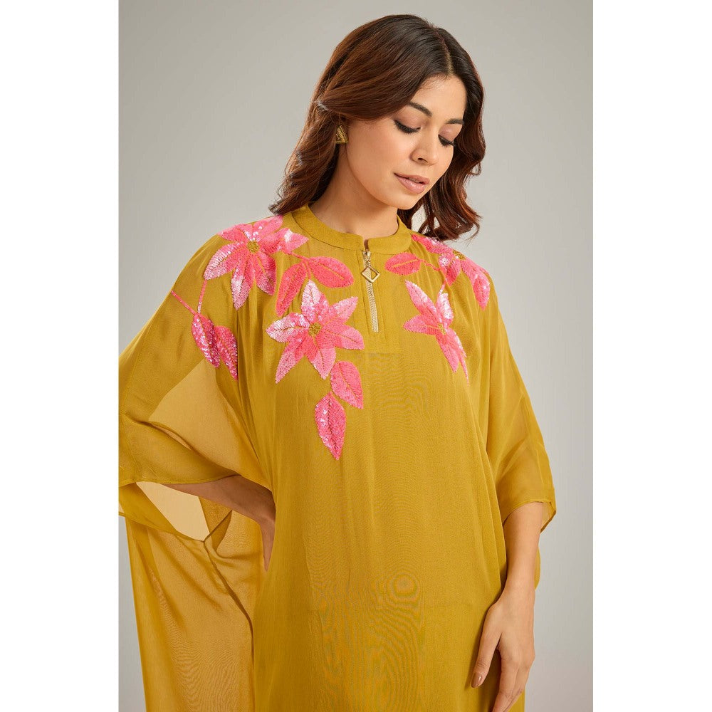 Studio A Yellow Kaftan with Inner and Pant (Set of 3)