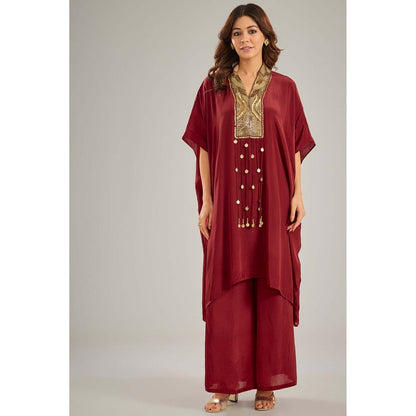 Studio A Maroon Kaftan with Palazzo (Set of 2)