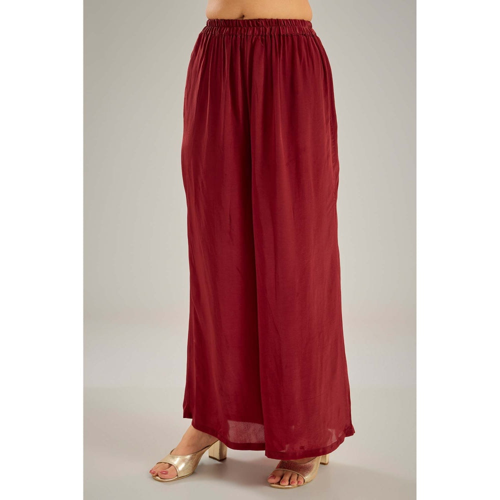 Studio A Maroon Kaftan with Palazzo (Set of 2)