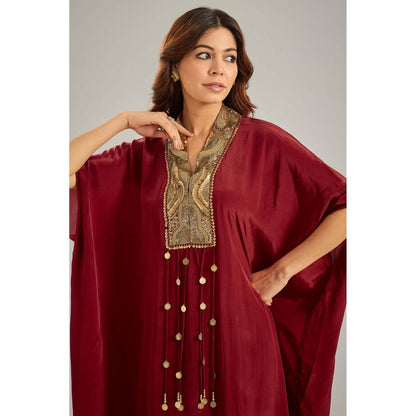 Studio A Maroon Kaftan with Palazzo (Set of 2)