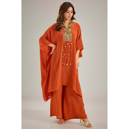 Studio A Orange Kaftan with Palazzo (Set of 2)