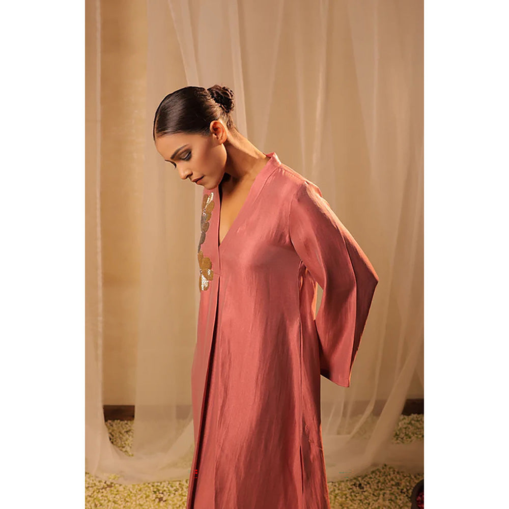 Studio Chiraiya Elegant Pink Shimmer Kurta with Pant (Set of 2)