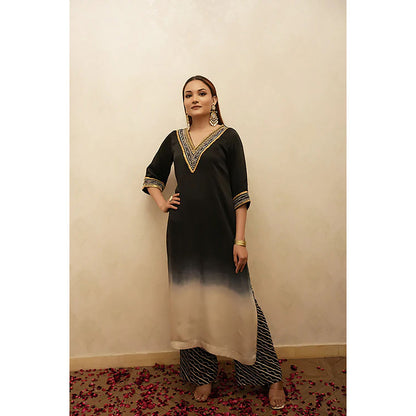 Studio Chiraiya Black Ombre Kurta with Palazzo (Set of 2)