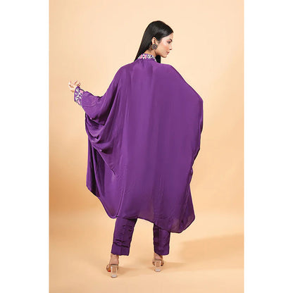 Studio Chiraiya Purple Heavy Indian Kaftan with Pant (Set of 2)
