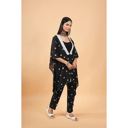 Studio Chiraiya Black Indo-Western Kaftan with Pant (Set of 2)
