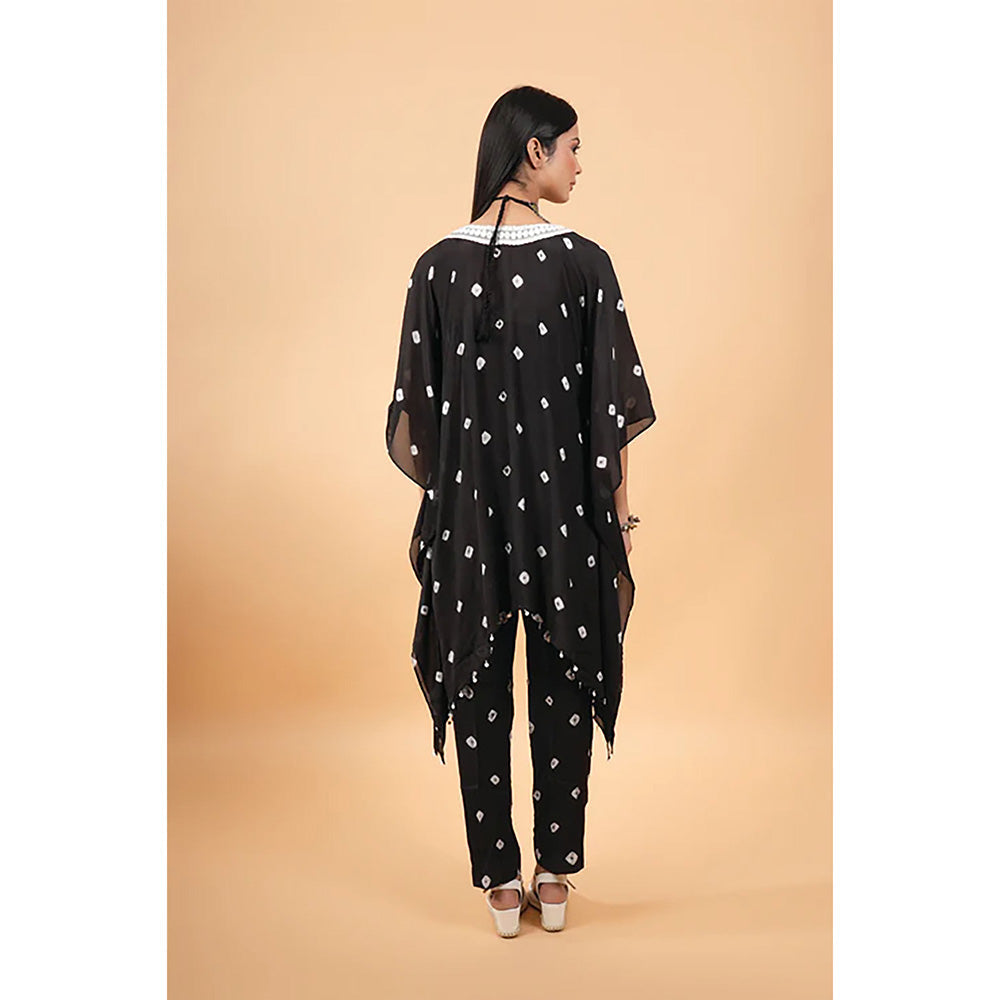 Studio Chiraiya Black Indo-Western Kaftan with Pant (Set of 2)