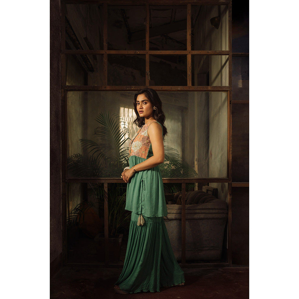 Suave by Neha Arora Multi-Colour Meadow Sharara With Kurta (Set of 2)