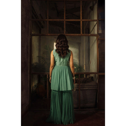 Suave by Neha Arora Multi-Colour Meadow Sharara With Kurta (Set of 2)