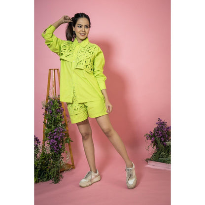 SUBTLE Panama Weave Top with Shorts (Set of 2)